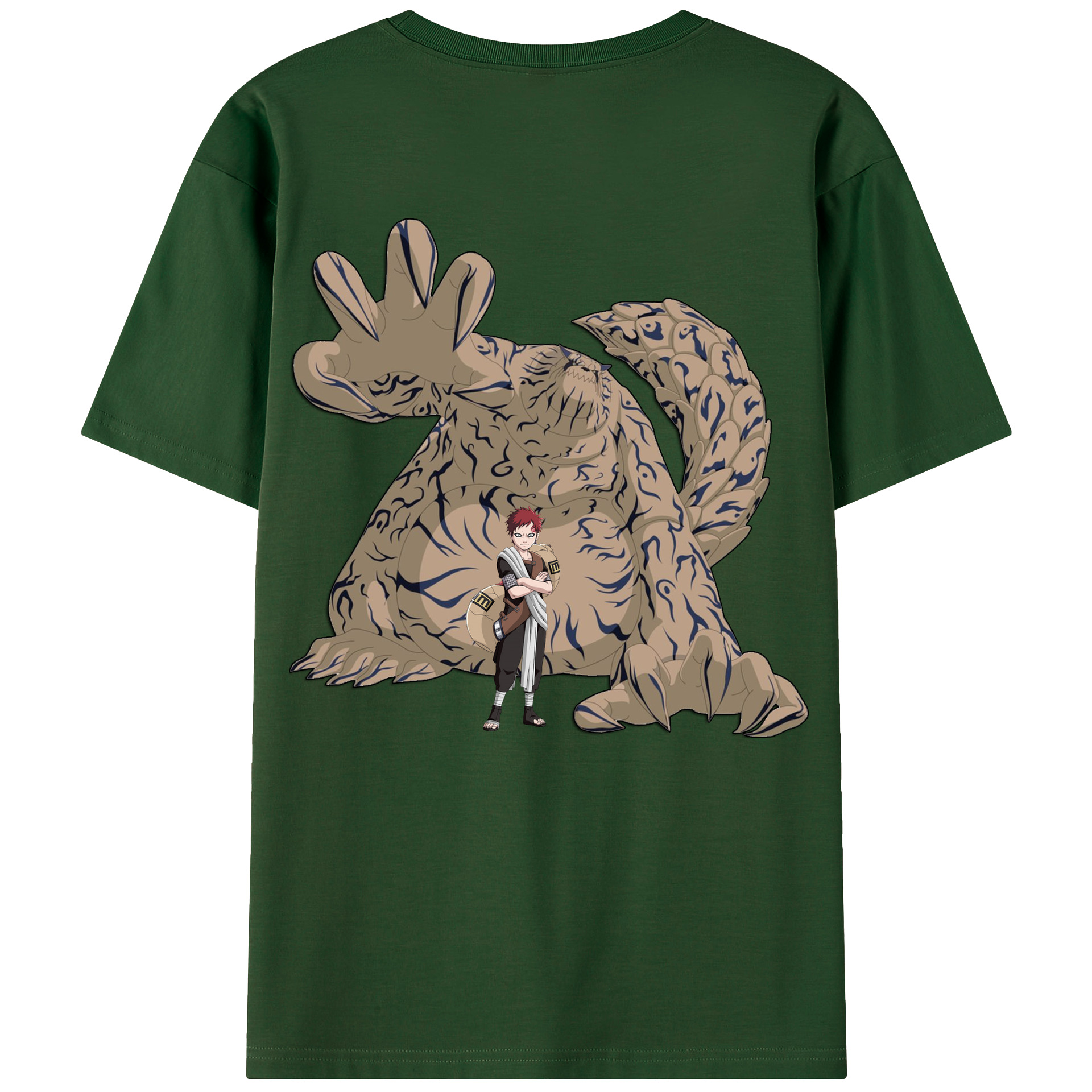 （画像用） NARUTO -ナルト- ガアラ Gaara 綿100％半袖Tシャツ（背面プリント）
